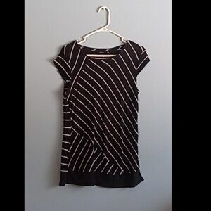 Apt. 9 Women's Black with White Stripes Top